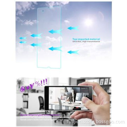 Anti-crack anti fingerprint 0.2mm round angel tempered glass screen protector for Sony Xperia-Z L36h
